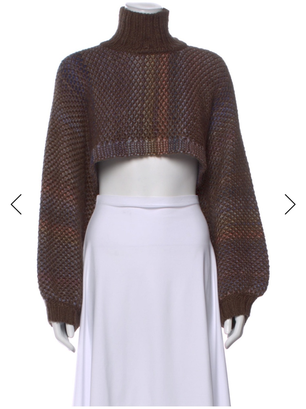 Henrik Vibskov Cropped Turtleneck Chunky Knit Sweater - Brown